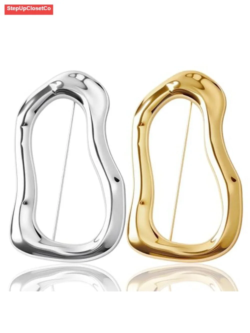 2-Pack Irregular Geometric Brooches Pins Set for Sweater Hat Scarf Suit Dress,